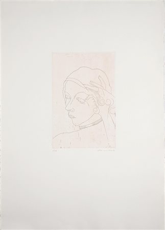 Senza titolo, 1977. Acquaforte. Cm 71x50,5. Tiratura: 3/60. Tiratura e firma...