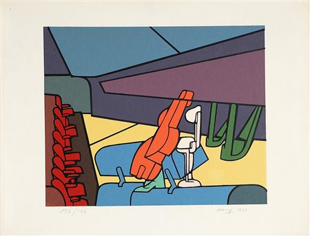 ADAMI VALERIO (n. 1935) Senza titolo, 1968. Litografia. Cm 46x60. Dimensioni...