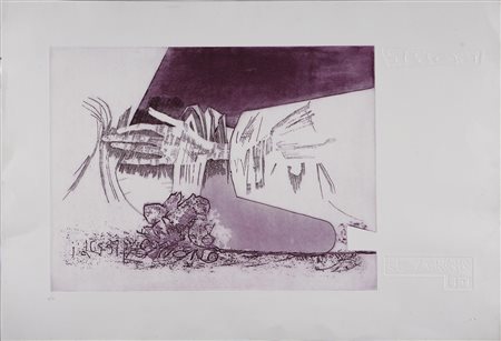 FIESCHI GIANNETTO (1921 - 2010) Senza titolo. Serigrafia. Cm 49x64. Misure di...