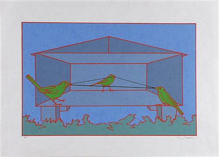 CASORATI FELICE (1883 - 1963) Senza titolo. Serigrafia. Cm 36,5x55,5. Misure...