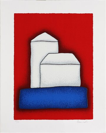 CARMINATI DAVIDE (n. 1958) Strutture bianche. Serigrafia. Cm 30x40. Misure di...