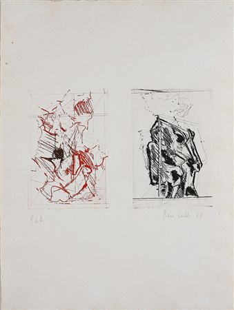 LEDDI PIERO (n. 1930) Senza titolo, 1967. Serigrafia. Cm 19,5x31. Misure di...
