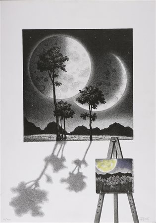 MOTTINELLI Senza titolo. Serigrafia. Cm 61x35. Misura di tutto il foglio:...