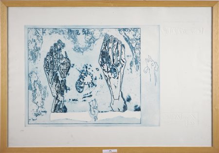 FIESCHI GIANNETTO (1921 - 2010) Senza titolo. Serigrafia. Cm 48,5x64. Misure...