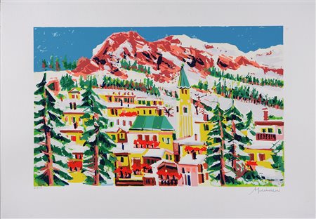 FACCINCANI ATHOS (n. 1951) Senza titolo. Serigrafia. Cm 51,5x79,5. Misure di...