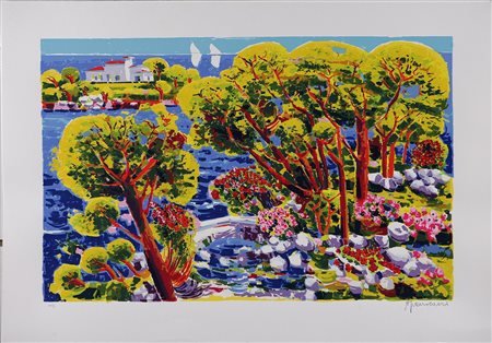 FACCINCANI ATHOS (n. 1951) Riflessioni intorno a un lago e a una piccola...