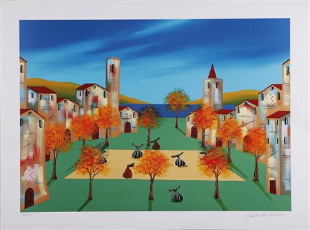 DA NORCIA PAOLO (n. 1953) Senza titolo. Serigrafia. Cm 50,5x70. Misure di...