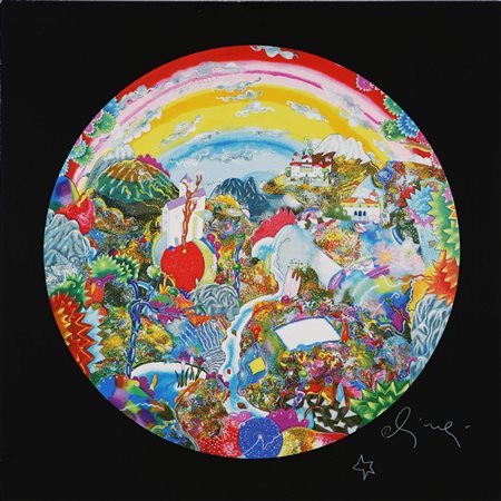 ALINARI LUCA (n. 1943) Senza titolo. Serigrafia su cartone. Diametro: 57,5...