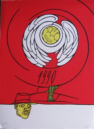 ADAMI VALERIO (n. 1935) Italia '90. Litografia. Cm 75x55. P.A.. Tiratura e...