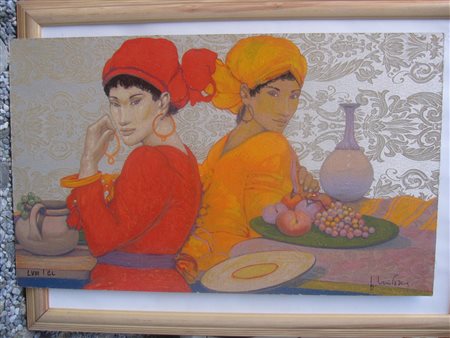 CIVITARESE GOFFREDO (n. 1936) Senza titolo. Serigrafia su broccato.. Cm...