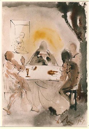 DALI' SALVADOR (1904 - 1989) Senza titolo. Litografia. Cm 49,5x36,5. Firma e...