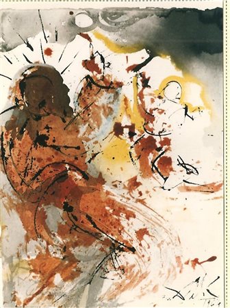 DALI' SALVADOR (1904 - 1989) Senza titolo, 1961. Litografia. Cm 49,5x36,5....