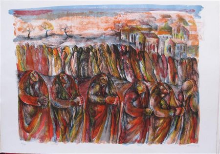 TERRUSO SAVERIO (1939 - 2003) Senza titolo. Litografia. Cm 70x50. Tiratura:...