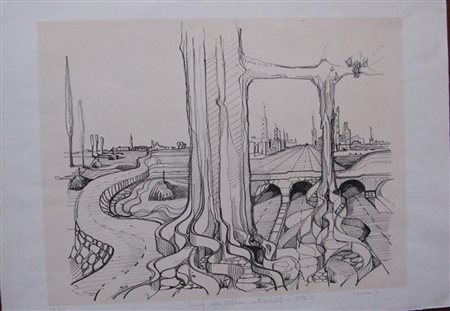 BORTESI Senza titolo. Litografia. Cm 70x50. Tiratura: 38/50. Firma e tiratura...