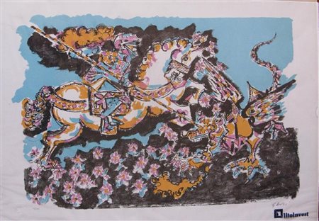 GAULI PIERO (n. 1916) Senza titolo. Litografia. Cm 70x50. Tiratura: 19/100....