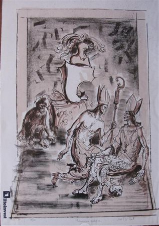 DI PRATA OSCAR (1910 - 2006) Senza titolo. Litografia. Cm 70x50. Tiratura:...