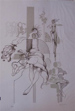 BUTTINI IETTA Senza titolo. Litografia. Cm 70x50. Tiratura: 73/100. Firma e...