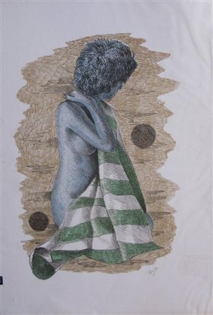 RONTANI GIANFRANCO (n. 1926) Senza titolo. Litografia. Cm 70x50. Tiratura:...