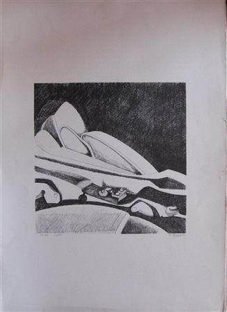 MOCENNI GUALTIERO (n. 1935) Senza titolo. Litografia. Cm 70x50. Tiratura:...