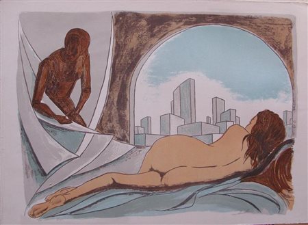 DONATI Senza titolo. Litografia. Cm 70x50. Tiratura: 34/50. Firma e tiratura...