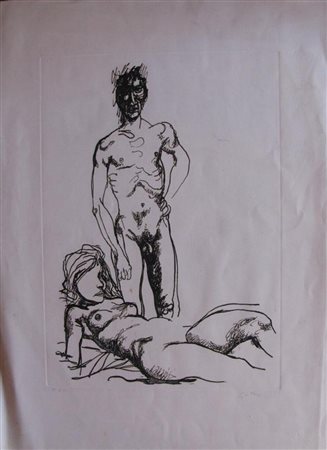 GUTTUSO RENATO (1912 - 1987) Senza titolo. Acquaforte. Cm 76x56. P.A.....