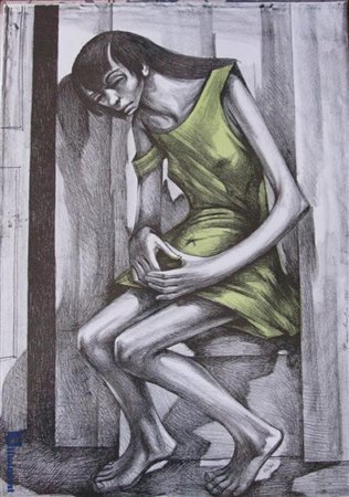 FERLENGA FRANCO (1916 - 2004) Senza titolo. Litografia. Cm 70x50. Tiratura:...