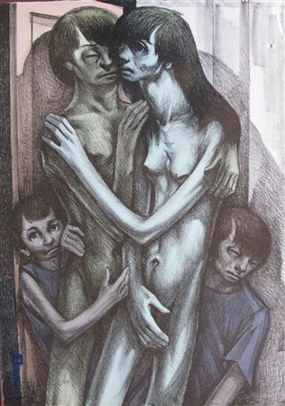 FERLENGA FRANCO (1916 - 2004) Senza titolo. Litografia. Cm 70x50. Tiratura:...