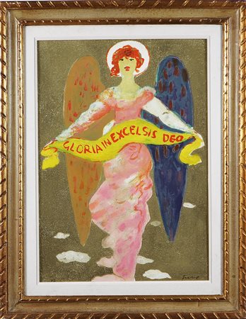FIUME SALVATORE (1915-1997) Gloria in Excelsis Deo. Litografia. Cm 70x50....