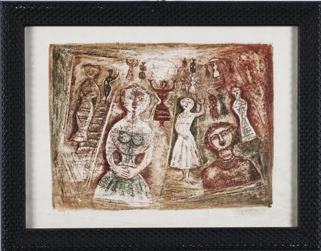 CAMPIGLI MASSIMO (1895 - 1971) Senza titolo, 1958. Litografia. Cm 24,5x31....