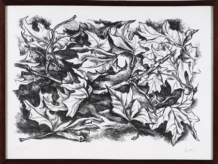 GUTTUSO RENATO (1912 - 1987) Foglie. Litografia. Cm 50x70. Tir. XX/XX in...