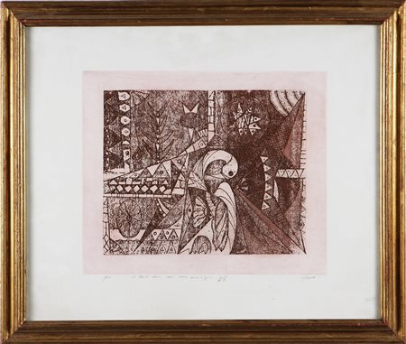 ZANETTI UGO Senza titolo. Litografia. Cm 34x40,5. Misure di tutto il foglio:...