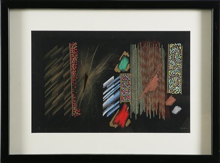 FINZI ENNIO (n. 1931) Lo sguardo indiscreto. Pastelli su cartoncino. Cm...