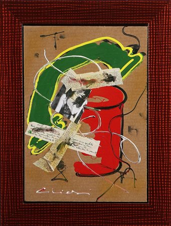 CHIESI GIORGIO (n. 1941) Senza titolo. Colori collage su cartone alveolare...