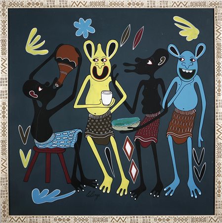 LILANGA GEORGE (1940 - 2005) Tubakishie Nasisi Hayo Maji, 2002. Tecnica mista...