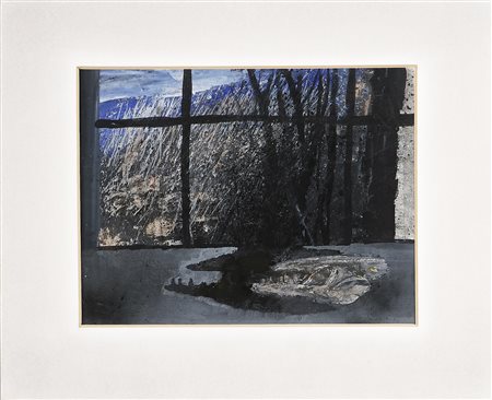 BANCHIERI GIUSEPPE (1927 - 1994) Finestra, 1964. Olio su carta. Cm 24x30....