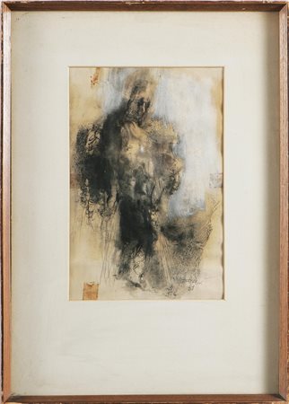 TRONCONI PIERANGELO (n. 1921) Senza titolo, 1961. Pastelli a cera su carta....