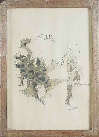 FORGIOLI ATTILIO (n. 1933) Senza titolo. Tecnica mista su carta. Cm 35x25,5....