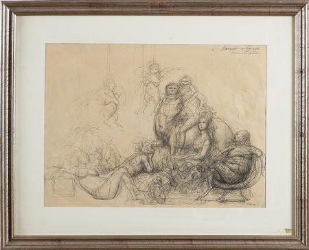 TOMMASI FERRONI RICCARDO (1934 - 2000) Senza titolo. Penna su carta. Cm...