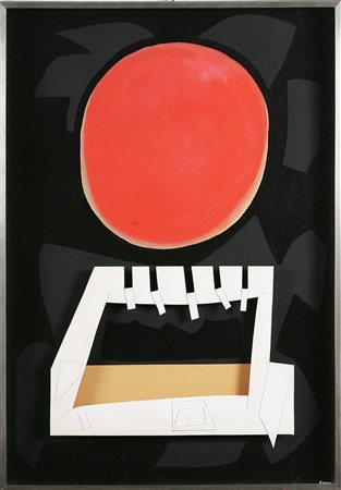 FONIO PIERO (n. 1929) Senza titolo. Tecnica mista su carta. Cm 99x69,5. Firma...