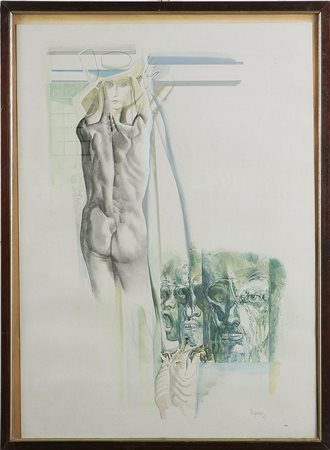 TARQUINIO SERGIO (n. 1925) Per Orfeo, 1967. Tecnica mista su carta. Cm 72x52....