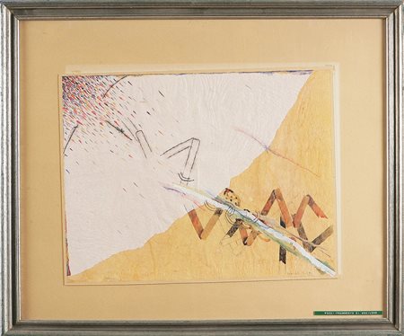 POZZI GIANCARLO (n. 1938) Frammento di acquilone, 1976. Tecnica mista su...