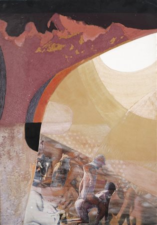 CIGNA GIORGIO (1939 - 2005) Cavalcare, 1984. Tecnica mista su cartone. Cm...