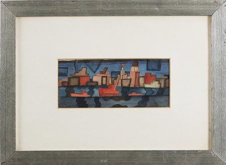 LONGONI ALBERTO (1921 - 1991) Navi, 1974. Acquerello. Cm 28x12. Firma e data...
