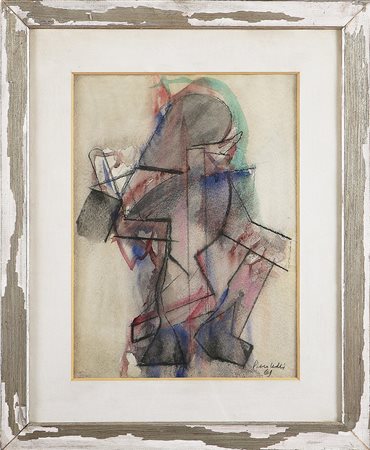 LEDDI PIERO (n. 1930) Senza titolo, 1961. Tecnica mista su carta. Cm 38x28....