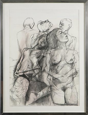 CARZEDDA Senza titolo, 1976. China e matita su carta. Cm 61x43. Firma in...