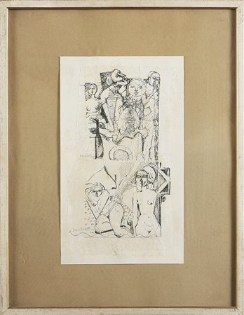 BARTOLINI DUILIO (n. 1929) Senza titolo, 1971. China su carta. Cm 32x19....