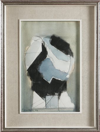 LEDDI PIERO (n. 1930) Senza titolo, 1969. Tecnica mista su cartone. Cm 31x20....