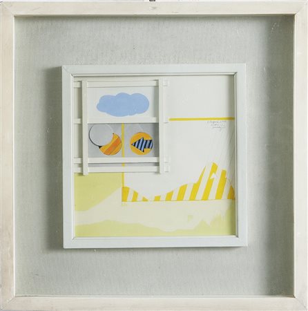 BIANCHI LUCIANO (n. 1935) Studio per paesaggio, 1970. Tecnica mista su...