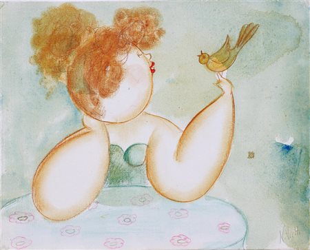 VIETTI NICOLA (n. 1945) Senza titolo. olio su cartoncino telato. Cm 24x30....