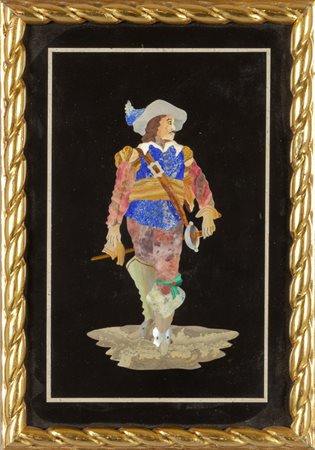 Moschettiere, commesso in pietre dure, cornice in 